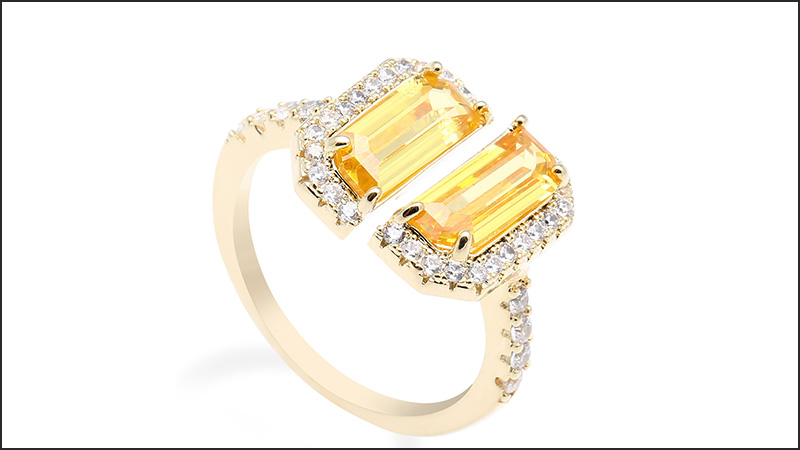 Nhẫn thiết kế trang nhã, nổi bật với đá Zircon vàng